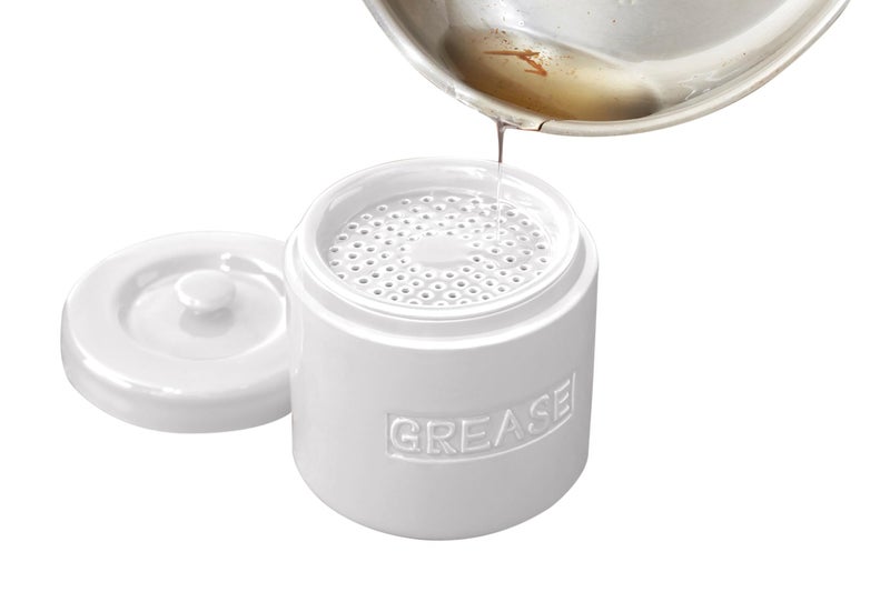 Fox Run 6238 Porcelain Grease Container, White - Image 1